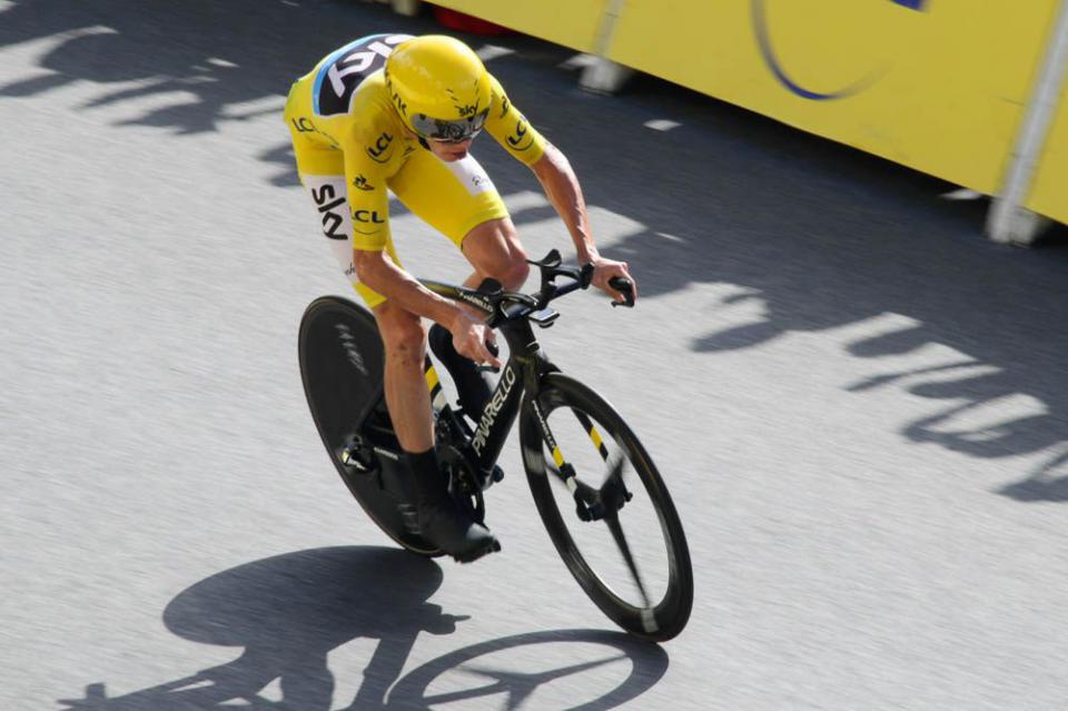 Finishphoto of Chris Froome winning Tour de France Stage 18 (ITT).