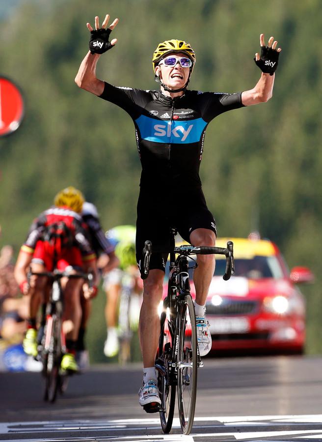 Finishphoto of Chris Froome winning Tour de France Stage 7.