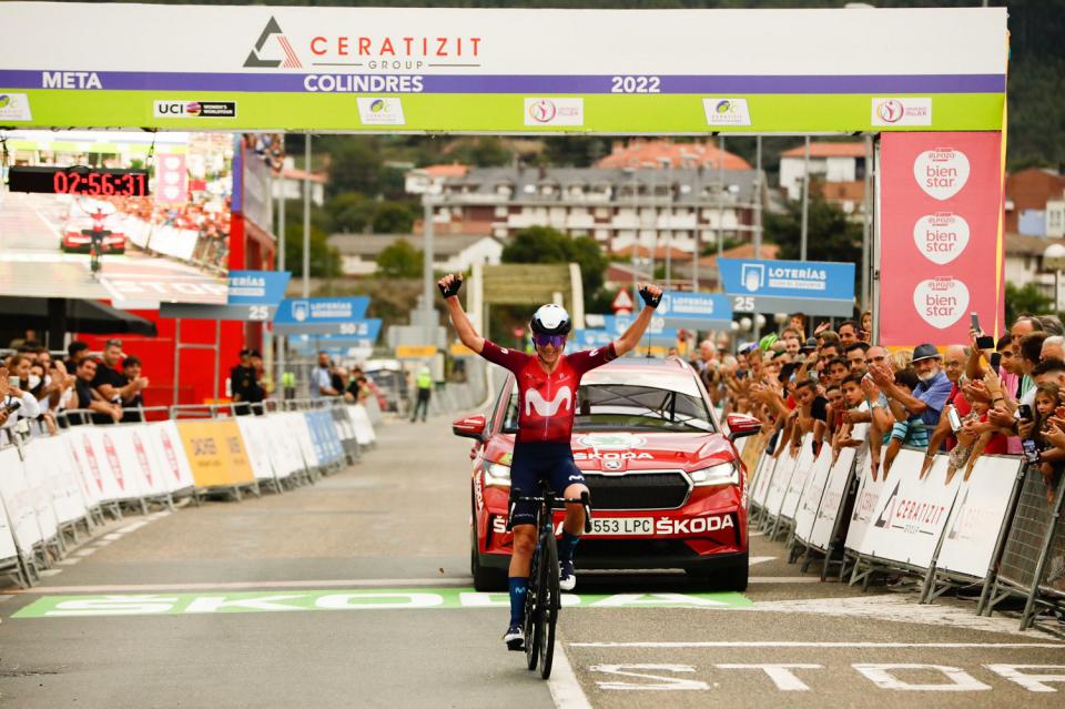 Finishphoto of Annemiek van Vleuten winning Ceratizit Challenge by La Vuelta Stage 2.