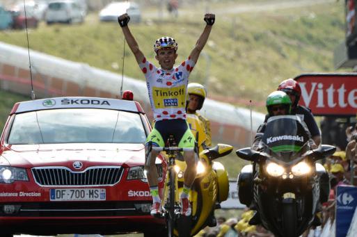 Finishphoto of Rafał Majka winning Tour de France Stage 17.