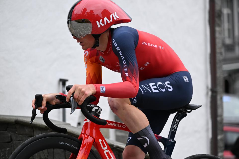 Finishphoto of Ben Tulett winning Tour of Norway Prologue.