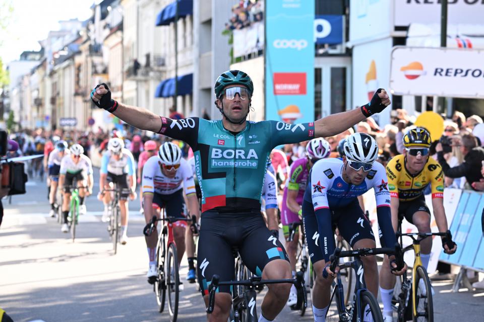 Finishphoto of Marco Haller winning Tour of Norway Stage 4.