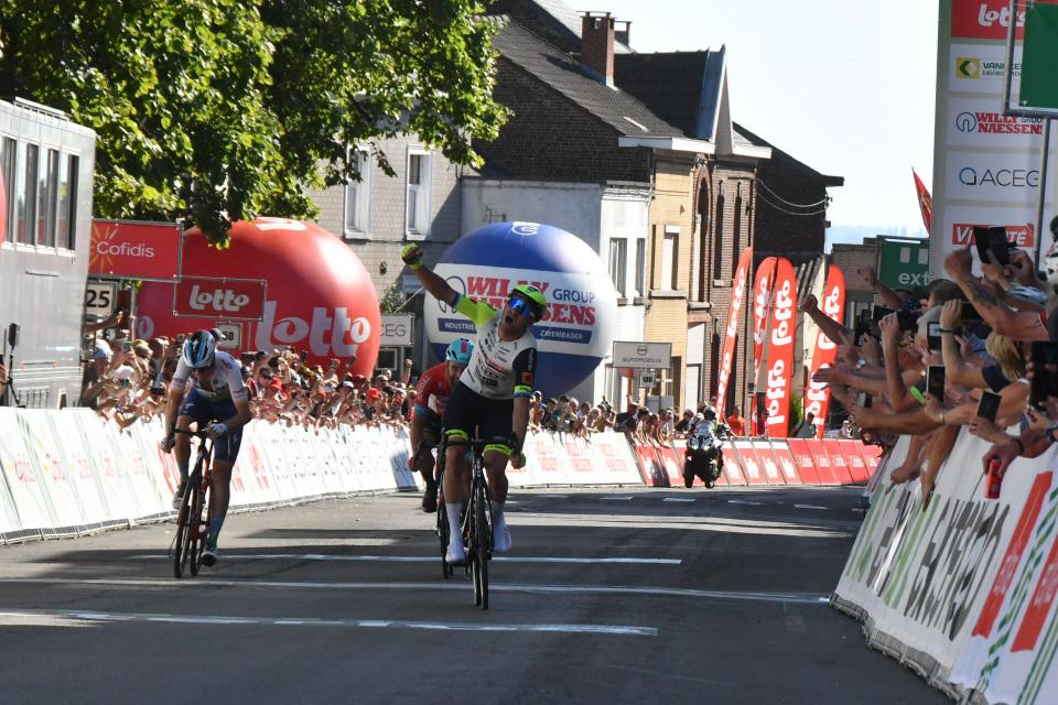 Finishphoto of Alexander Kristoff winning Circuit Franco-Belge .
