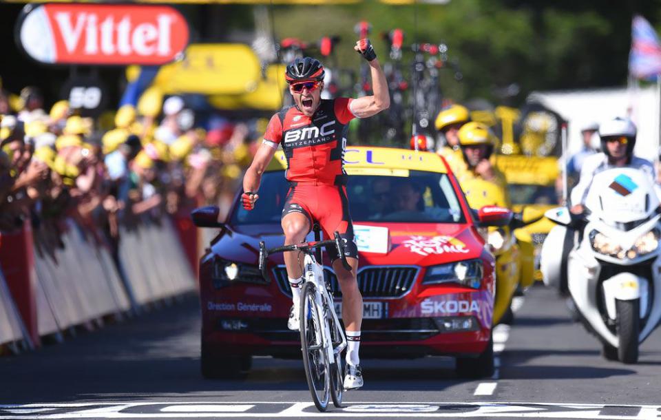 Finishphoto of Greg Van Avermaet winning Tour de France Stage 5.