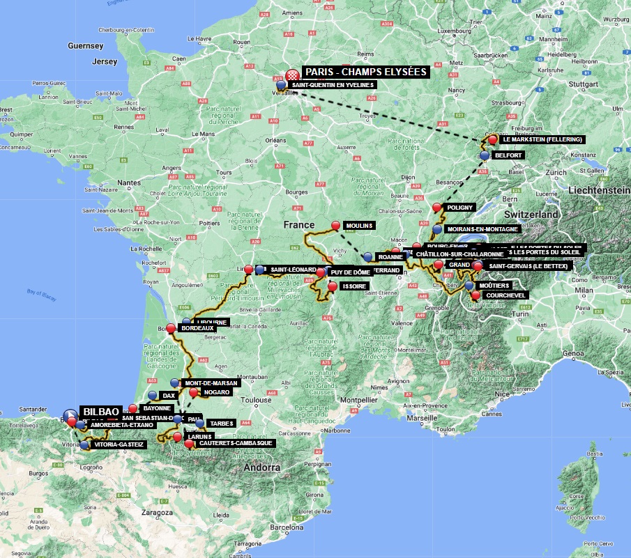 day 3 tour de france map