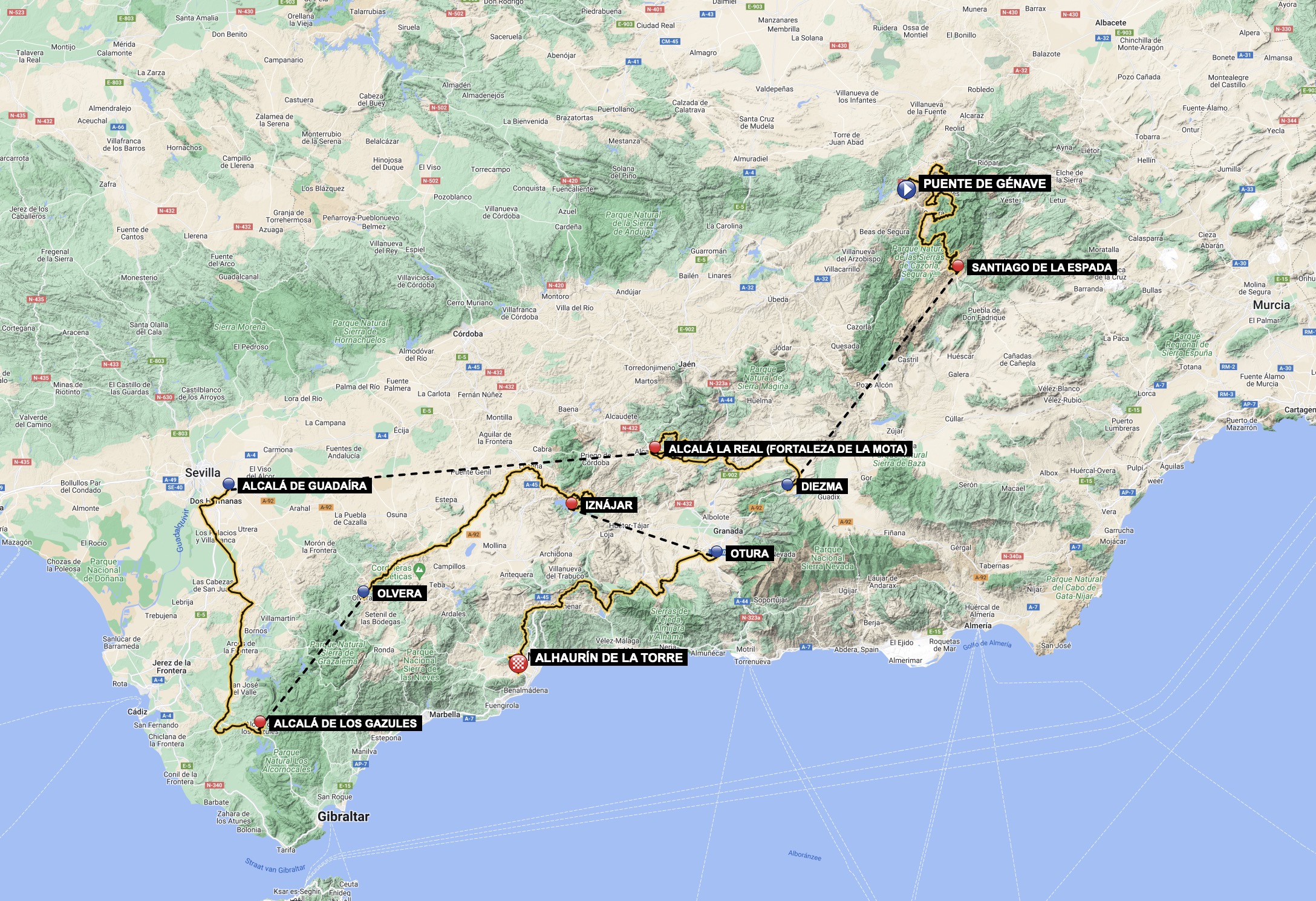 15/02/2023 19/02/2023 Vuelta a Andalucia Ruta Ciclista Del Sol T3 Ruta-del-sol-2023-map-692976b9f9