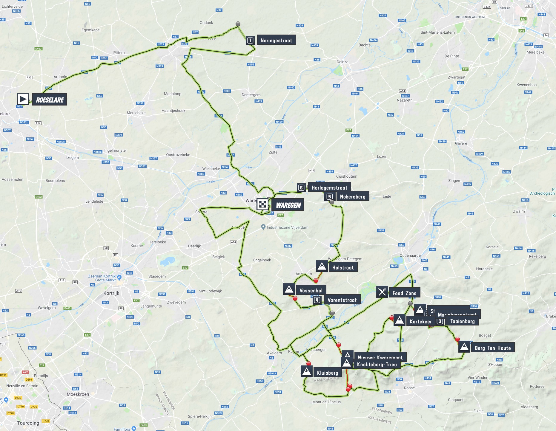 Dwars door Vlaanderen - A travers la Flandre 2019 Dwars-door-vlaanderen-2019-map-fe8ce34be9