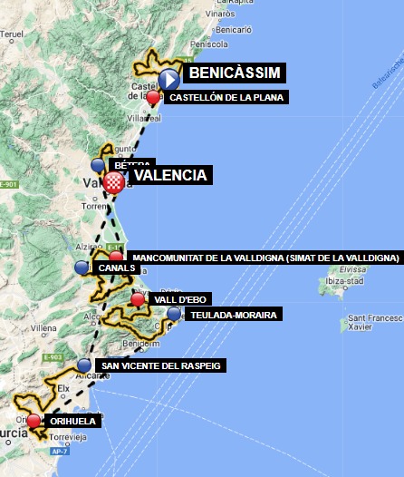 tour of valencia 2023 map