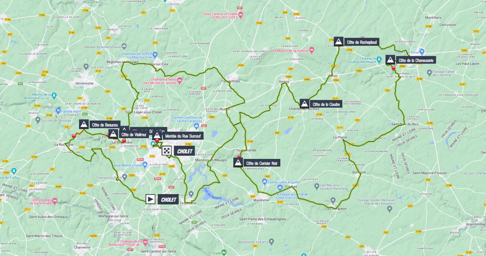 Stage profiles Cholet Agglo Tour 2024 One day race