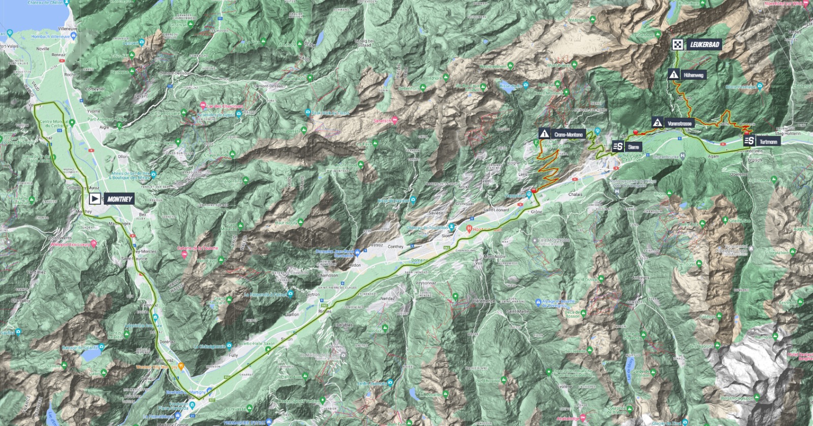 mer 14/06 E4 Monthey Leukerbad 152,5 km départ 12h50 Tour-de-suisse-2023-stage-4-map-bfeb5877b8