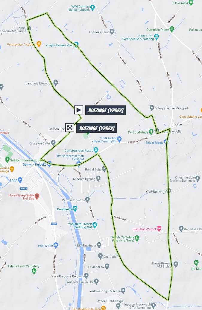 Stage profiles Dwars door de Westhoek 2023 One day race