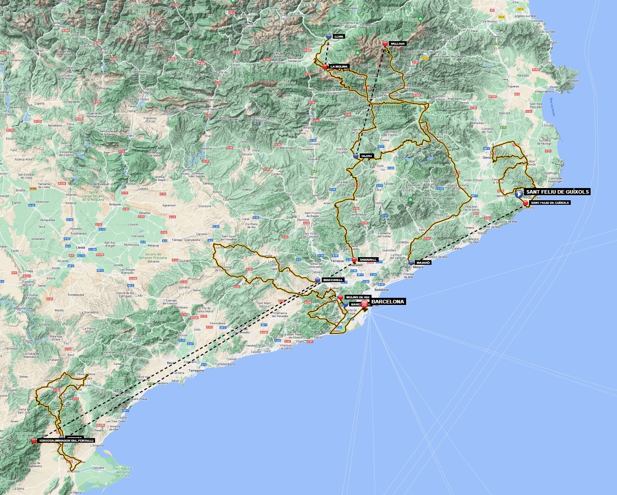 Overview map Volta Ciclista a Catalunya 2023