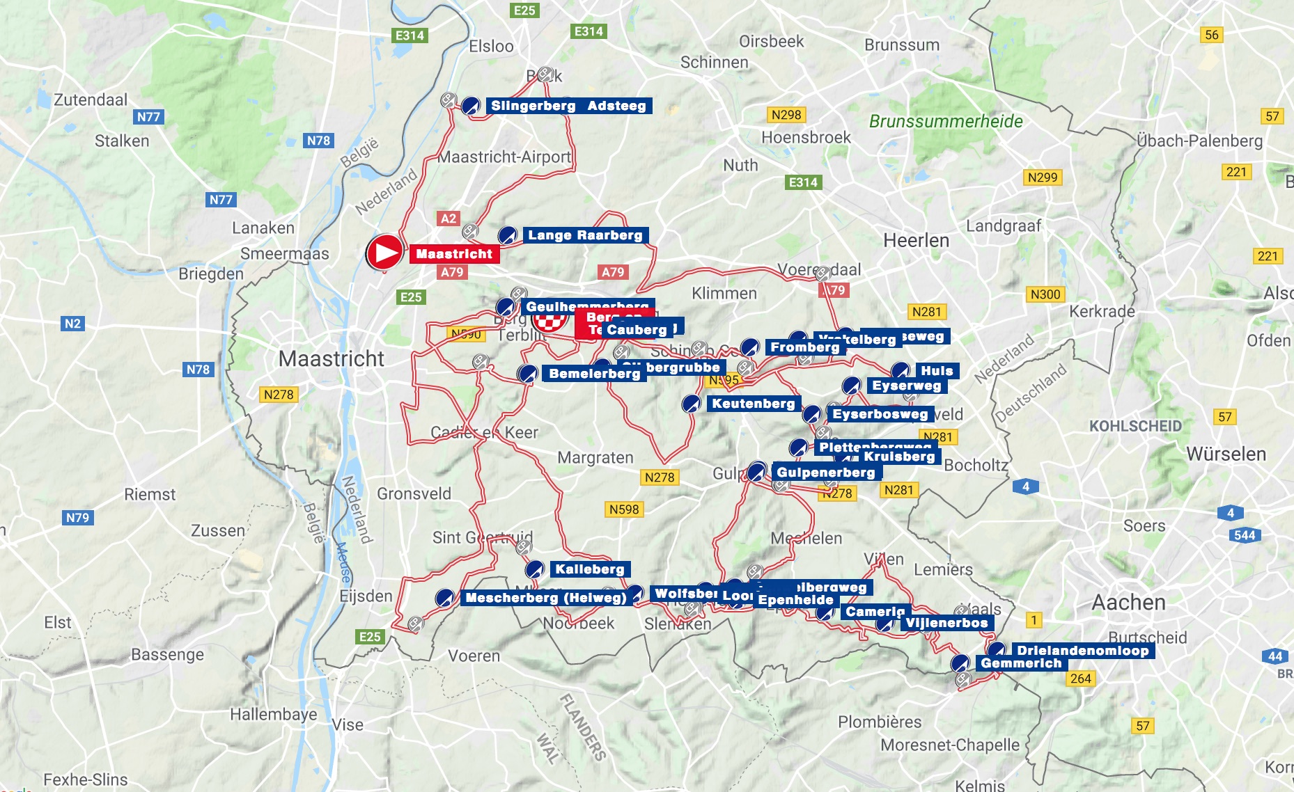 Amstel Gold Race 2018 Amstel-gold-race-2018-map-5437e86713