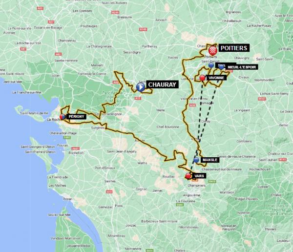23.08.2022 26.08.2022 Tour Poitou - Charentes en Nouvelle Aquitaine T4 Tour-du-poitou-charentes-et-de-la-vienne-2022-map