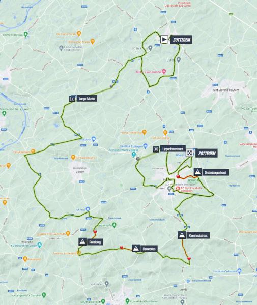 23.08.2022 23.08.2022 Egmont Cycling Race C4 Gp-stad-zottegem-2022-result-map