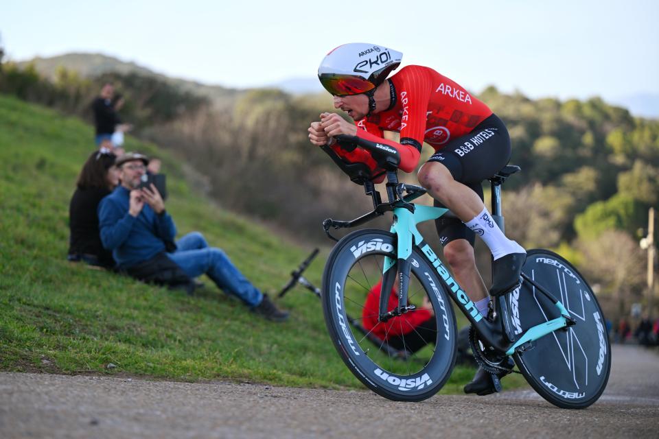 Finishphoto of Kévin Vauquelin winning Etoile de Bessèges - Tour du Gard Stage 5 (ITT).