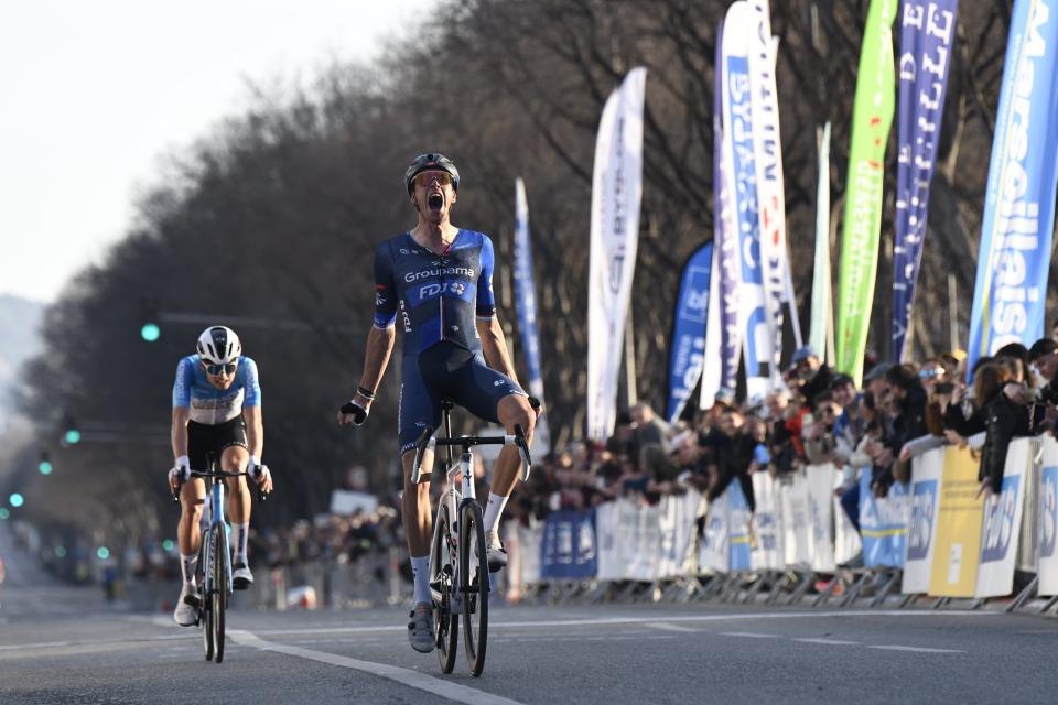 Finishphoto of Kevin Geniets winning Grand Prix Cycliste de Marseille La Marseillaise .