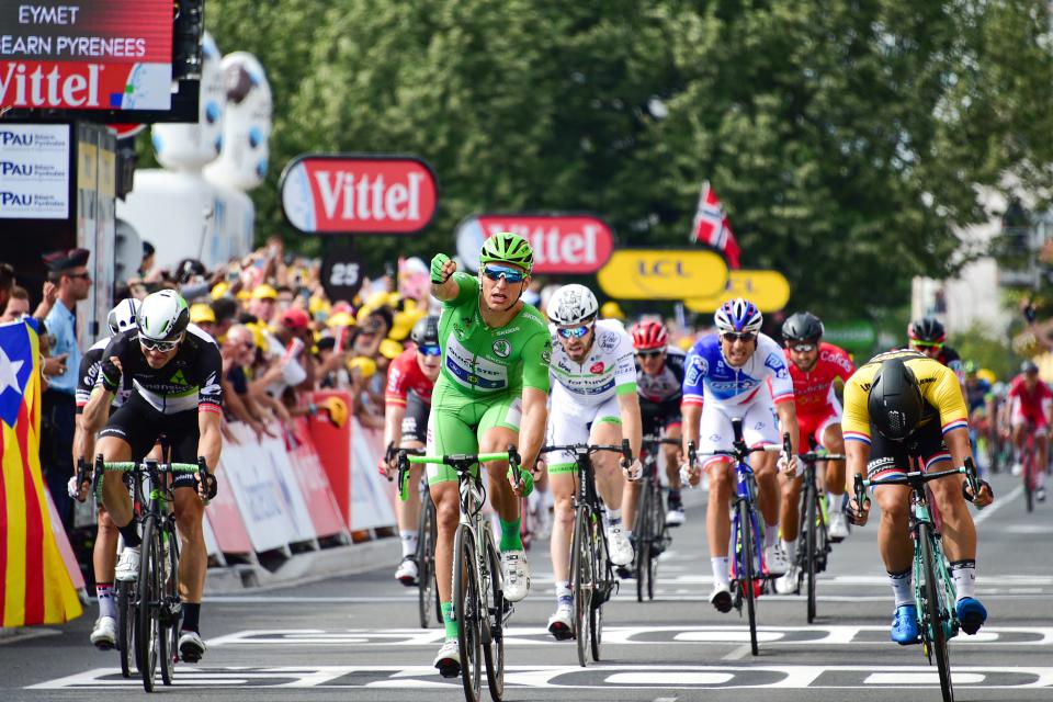 Finishphoto of Marcel Kittel winning Tour de France Stage 11.
