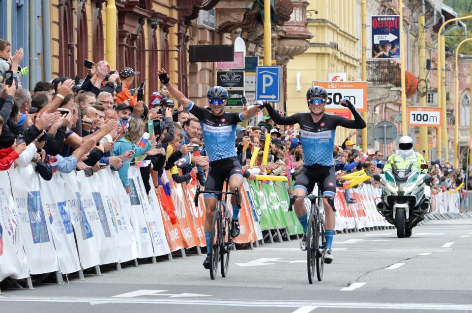 Finishphoto of Jasper Haest winning Okolo Slovenska / Tour de Slovaquie Stage 4.