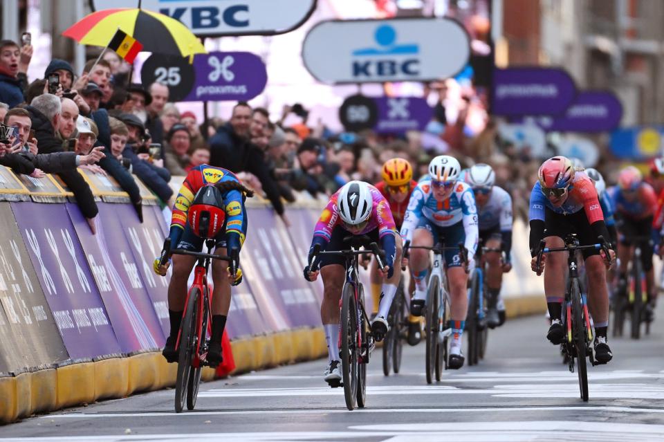 Finishphoto of Lorena Wiebes winning Gent-Wevelgem In Flanders Fields WE .