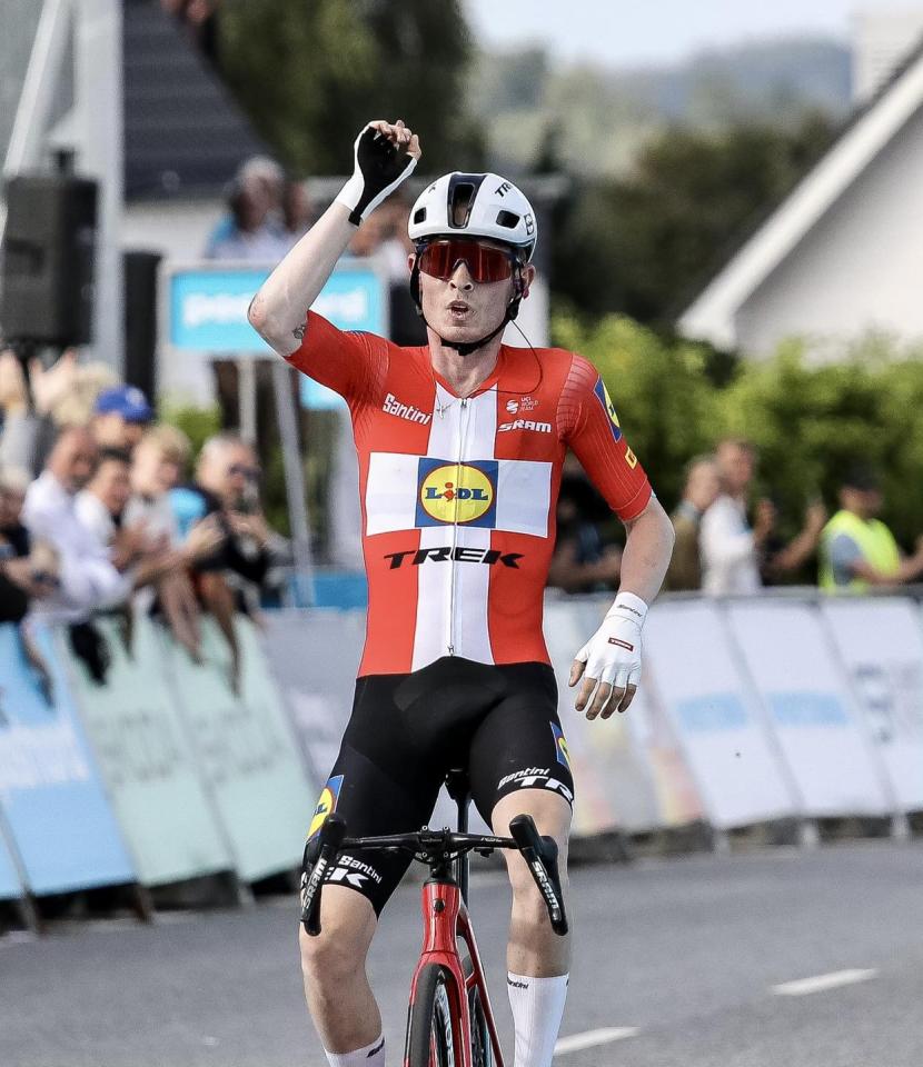 Finishphoto of Mattias Skjelmose winning PostNord Danmark Rundt - Tour of Denmark Stage 3.