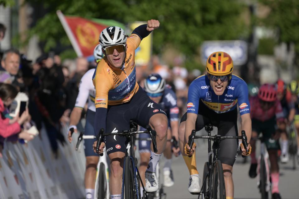 Finishphoto of Remco Evenepoel winning Tour of Norway Stage 5.