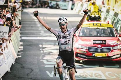 Finishphoto of Wout Poels winning Tour de France Stage 15.