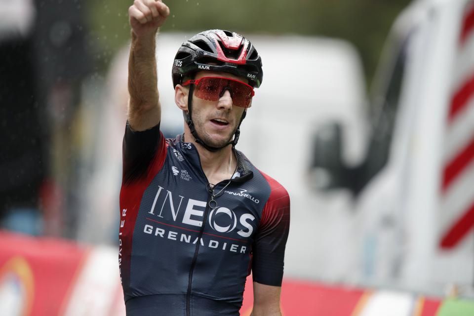 Finishphoto of Adam Yates winning Deutschland Tour Stage 3.