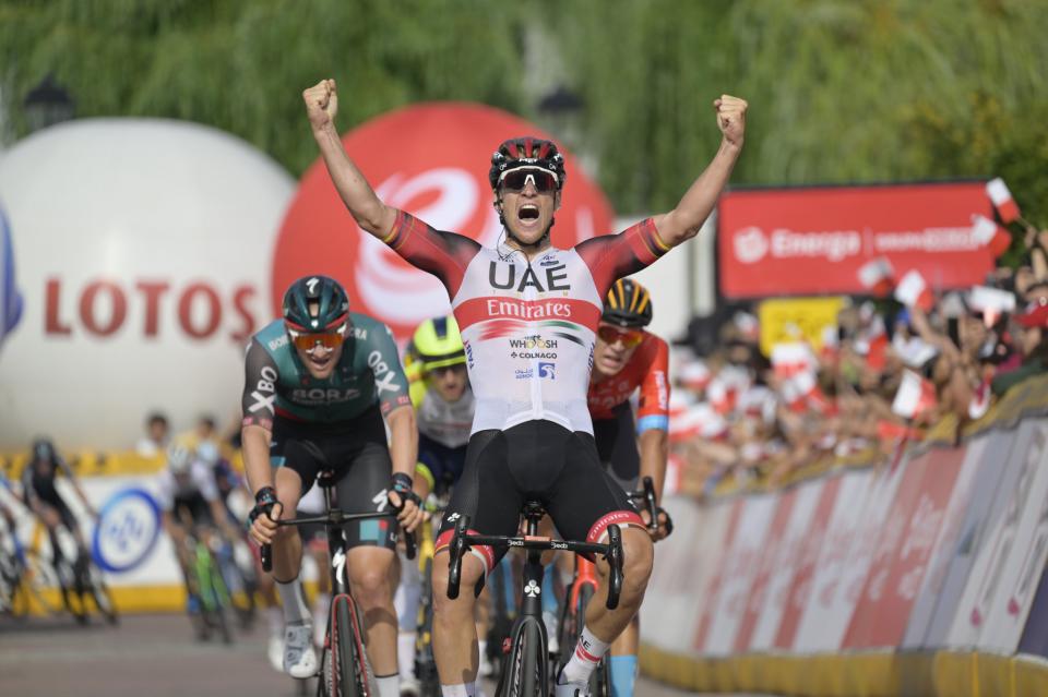 Finishphoto of Pascal Ackermann winning Tour de Pologne Stage 4.