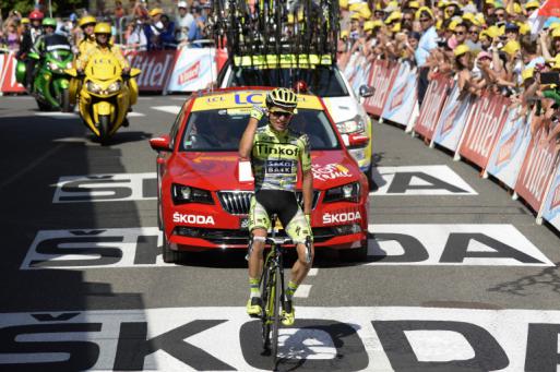 Finishphoto of Rafał Majka winning Tour de France Stage 11.