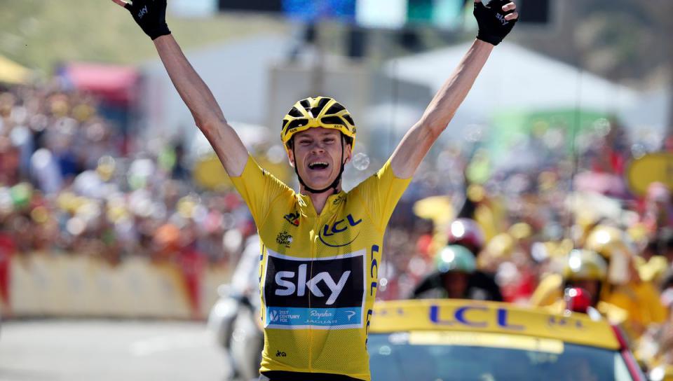 Finishphoto of Chris Froome winning Tour de France Stage 10.