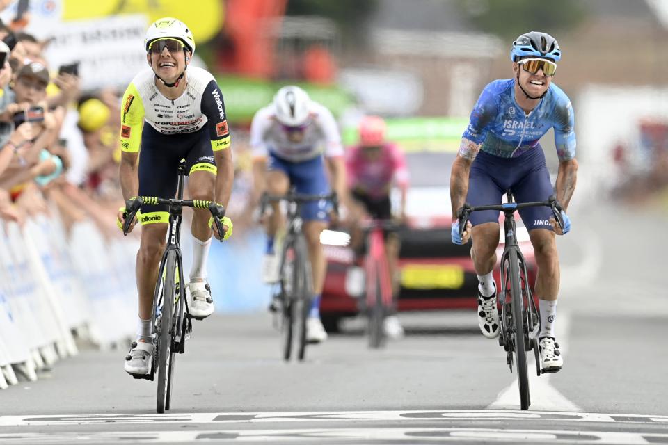 Finishphoto of Simon Clarke winning Tour de France Stage 5.