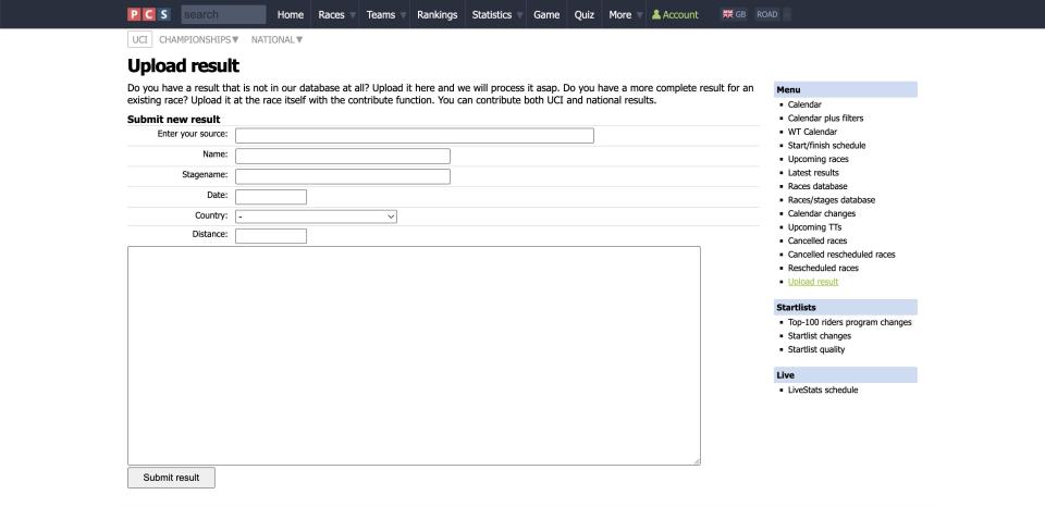 Contribute info to new result