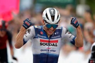 Finishphoto of Ilan Van Wilder winning Deutschland Tour Stage 1.