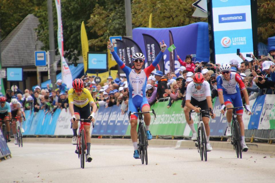 Finishphoto of Valentin Madouas winning Škoda Tour Luxembourg Stage 5.