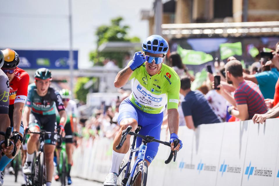 Finishphoto of Dylan Groenewegen winning Tour of Slovenia Stage 2.