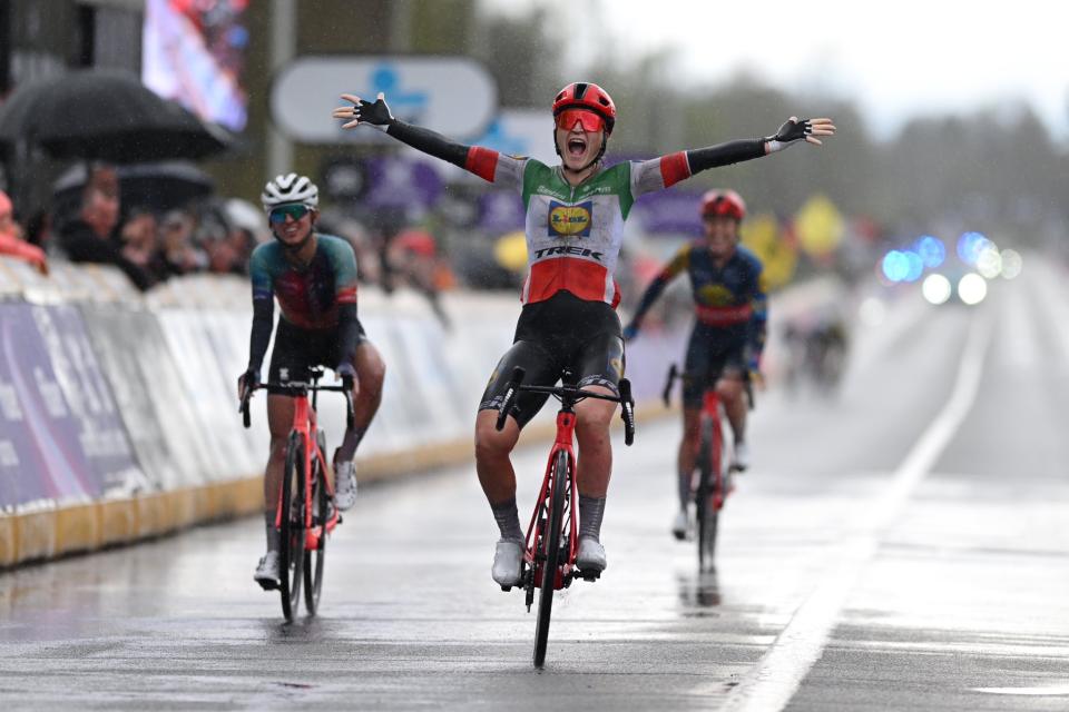 Finishphoto of Elisa Longo Borghini winning Ronde van Vlaanderen - Tour des Flandres WE .