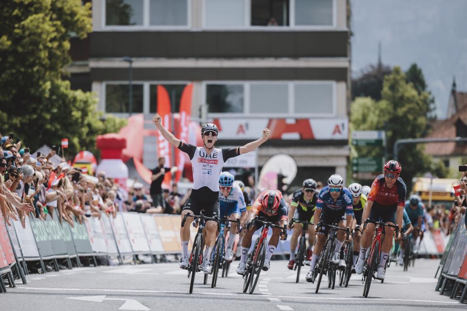 Finishphoto of Pascal Ackermann winning Int. Österreich-Rundfahrt - Tour of Austria Stage 1.