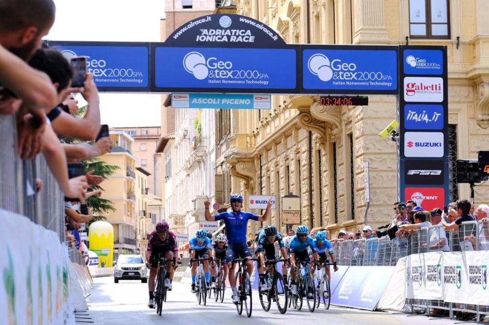 Finishphoto of Christian Scaroni winning Adriatica Ionica Race / Sulle Rotte della Serenissima Stage 5.