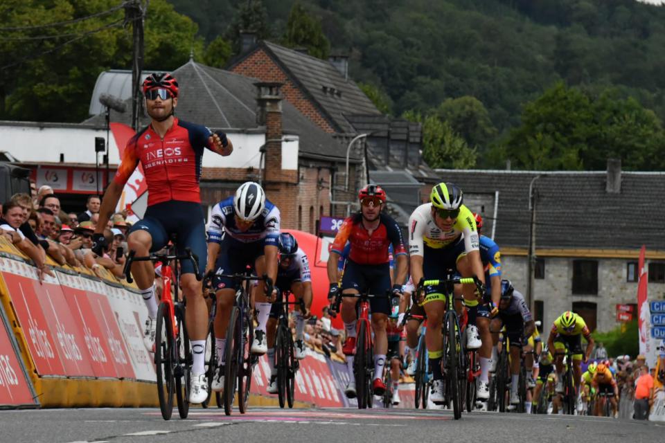 Finishphoto of Filippo Ganna winning Ethias-Tour de Wallonie Stage 1.
